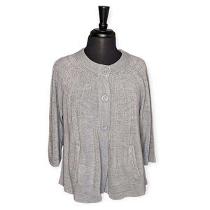 Studio 1940 Gray Button Front Long Sleeve Cardigan Size 18/20W